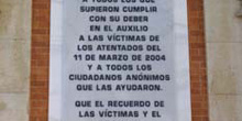 Detalle de una placa de agradecimiento