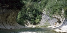 Erosión del terreno en las orillas del río Vero, Huesca