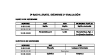 Exámenes 2º de Bachillerato noviembre 25