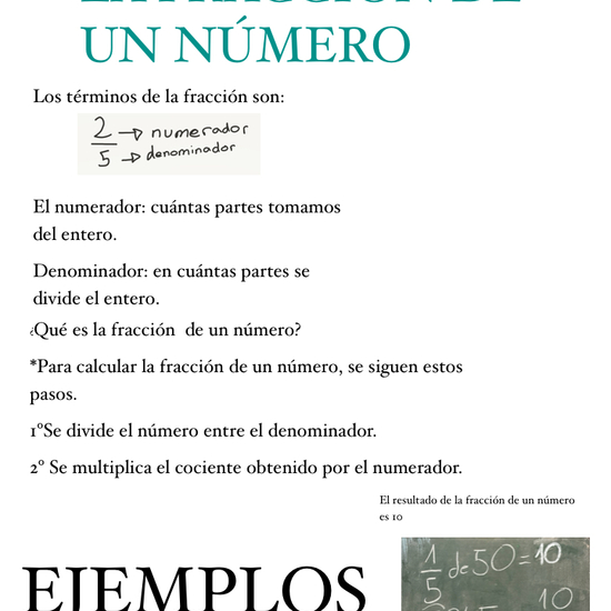 LA FRACCIÓN DE UN NÚMERO