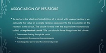 Block 3.1 association of resistors