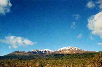 Volcanes en el parque nacional de Tongariro, Nueva Zelanda