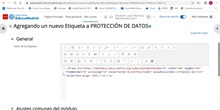 Cómo insertar el vídeo de protección de datos en el aula virtual