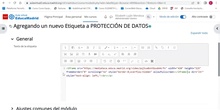 Cómo insertar el vídeo de protección de datos en el aula virtual