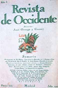 Portada de una revista (Revista de Occidente) que incluye el sum