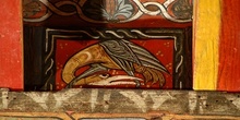 Detalle de pintura en alfarje. Pájaro, Huesca