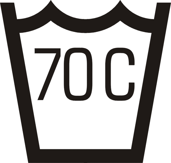 Lavado a máquina normal, temperatura máxima 70 grados