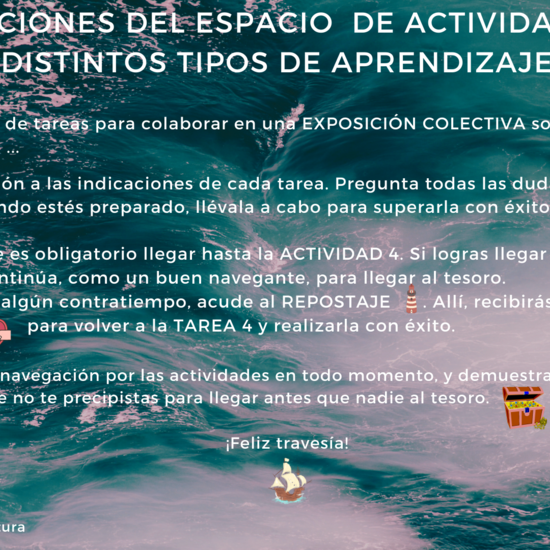 INSTRUCCIONES DEL ESPACIO DE ACTIVIDADES CON DISTINTOS TIPOS DE APRENDIZAJE