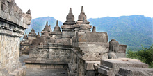 Corredor, Templo Borobudur, Jogyakarta, Indonesia