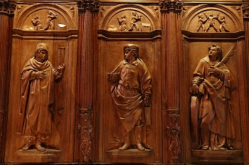 Detalle de la sillería del coro de la Catedral de Huesca