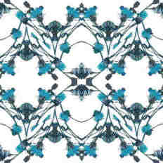 Composición azulada simétrica