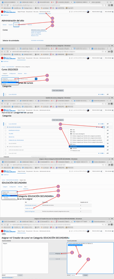 Asignar rol creador de cursos para una categoría o subcategoría