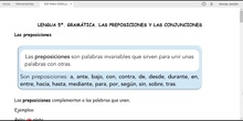 LENGUA 5º. GRAMÁTICA. PREPOSICIONES Y CONJUNCIONES