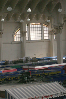 Cubiertas de los puestos del Mercado de abastos de Sao Paulo, Br