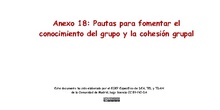 Anexo 18. Pautas para fomentar el conocimiento del grupo y la cohesión grupal_ESO