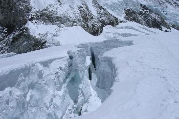 Grietas en glaciar