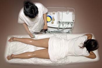 Exfoliación mecánica: aplicación de ducha fusiforme. Tendido pro