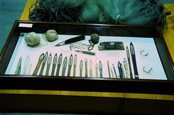 Agujas de madera para coser redes, Museo Marítimo de Asturias, L