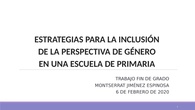 Estrategias para luchar contra la desigualdad de género en un colegio de primaria
