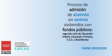 Proceso de admisión de alumnos en centros sostenidos con fondos públicos_Curso 2018-20119_CEIP FDLR_Las Rozas