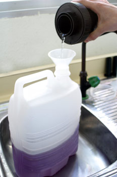 Vaciando el tanque de revelador