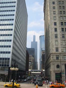 Panorámica de una calle de Chicago, Estados Unidos