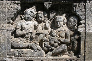 Detalle de relieves, Templo Borobudur, Jogyakarta, Indonesia