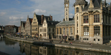 Vista general de Graslei, Gante, Bélgica