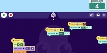Programa con OctoStudio, un juego que tus enemigos si no te chocan te quita puntos. 