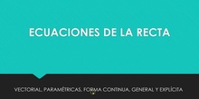 Ecuaciones de la recta