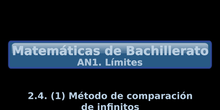 AN1. 2.4 Resolución de indeterminaciones (1) Comparación de infinitos