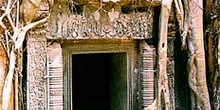 Pórtico invadido por raíces, Angkor, Camboya
