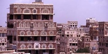 Edificaciones en la ciudad vieja de Sanaa, Yemen