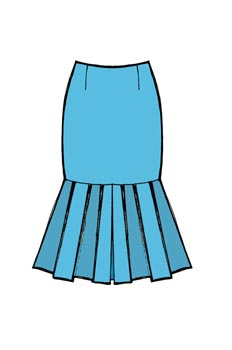 Falda con corte a tablas