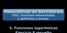 FU2. 5 Funciones logarítmicas. Ejercicio 8 resuelto