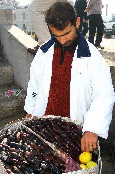 Vendedor de mejillones, Estambul, Turquía