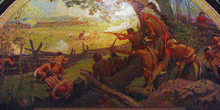 Painting of the Defense of Fernando de Leyba in St. Louis.