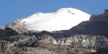 Vista de la cima del Pico de Orizaba (5750m) desde las faldas de
