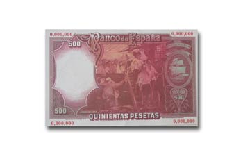 Pesetas, reverso