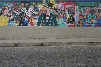 Pared representando el carnaval de Olinda, Pernambuco, Brasil