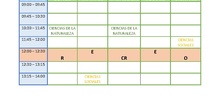 HORARIO CIENCIAS