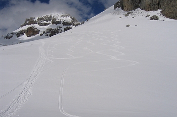 Huellas de esquí. Llana del Bozo