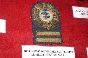 Distintivo de Medalla colectiva al Mérito en Campaña, Museo del