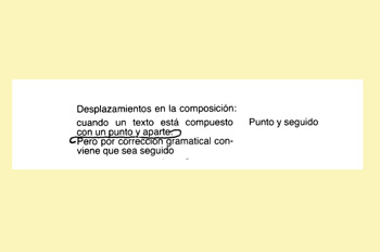 Signo de corrección: punto y seguido