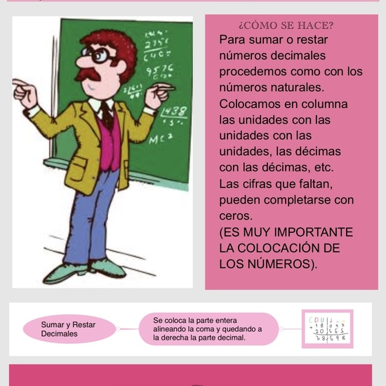 SUMAR Y RESTAR NÚMEROS DECIMALES