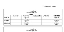 Horarios Inglés 2017/18
