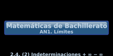 AN1. 2.4 Resolución de indeterminaciones (2) Indeterminaciones inf - inf