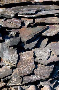 Tejado de pizarra en Las Hurdes, Cáceres