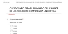 Cuestionario al alumnado sobre la Competencia en Comunicación Lingüística