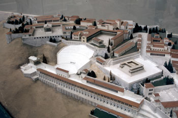 Maqueta de la Acrópolis de Pérgamo, Turquía